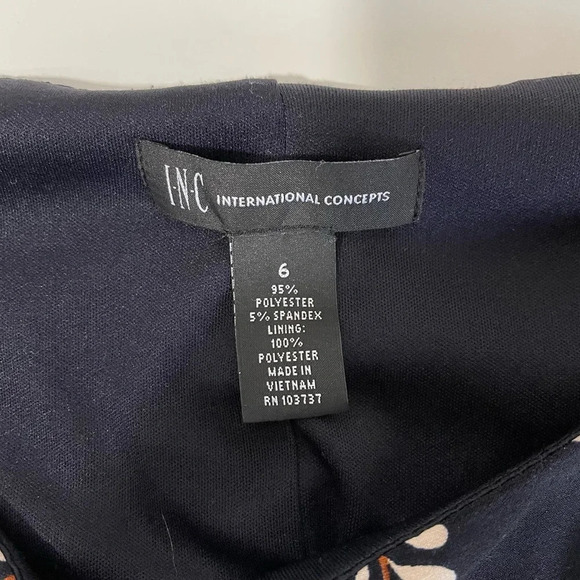 INC International Concepts Black Boho Print Knee-length Shift Dress 6 Women’s - Picture 10 of 11